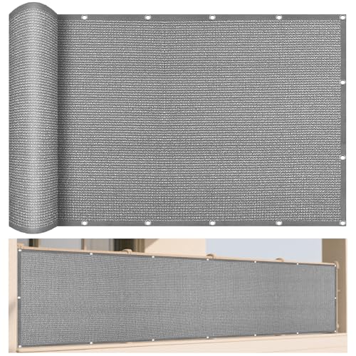 Sonnensegel Atmungsaktiv 360 x 560 cm Rechteckig Atmungsaktiv 98% UV Schutz Schattiernetz mit Ösen mit Ösen Ohne Bohren mit Seil für Balkon Garten Terrasse, Hellgrau Sonnensegel Atmungsaktiv 360 x 560 cm Rechteckig Atmungsaktiv 98% UV Schutz Schattiernetz mit Ösen mit Ösen Ohne Bohren mit Seil für Balkon Garten Terrasse, Hellgrau von LIUJYUAN