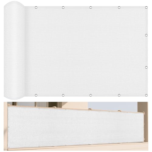 Sonnensegel Atmungsaktiv 360 x 610 cm Rechteckig Atmungsaktiv 98% UV Schutz Schattiernetz mit Ösen mit Ösen Ohne Bohren mit Seil für Balkon Garten Terrasse, Weiß Sonnensegel Atmungsaktiv 360 x 610 cm Rechteckig Atmungsaktiv 98% UV Schutz Schattiernetz mit Ösen mit Ösen Ohne Bohren mit Seil für Balkon Garten Terrasse, Weiß von LIUJYUAN