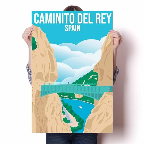 LIULAG Kunstdrucke 30x45cm Ungerahmt Caminito del Rey Vintage Reiseplakat Büro Home Design Wanddekoration Haus Leinwandbilder von LIULAG