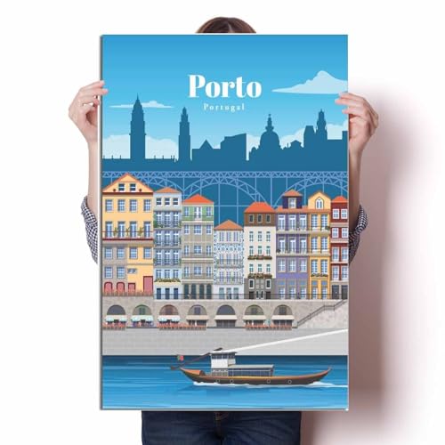 LIULAG Kunstdrucke 50x70cm Ungerahmt Porto Portugal Vintage Reise Poster Badezimmer Wohnkultur Leinwandbilder Poster Büro LIULAG Kunstdrucke 50x70cm Ungerahmt Porto Portugal Vintage Reise Poster Badezimmer Wohnkultur Leinwandbilder Poster Büro von LIULAG