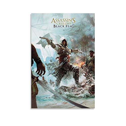 LIULANG Assassins Creed 4 Poster Poster dekorative Malerei Leinwand Wandkunst Wohnzimmer Poster Schlafzimmer Malerei 12x18inch(30x45cm) von LIULANG