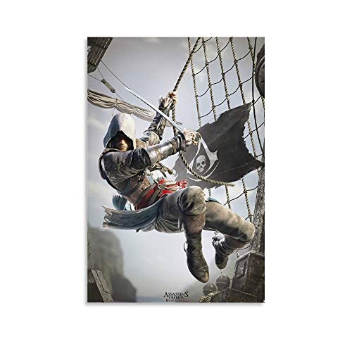 LIULANG Assassins Creed Black Flag Leinwand Kunst Poster und Wandkunst Bilddruck Moderne Familienzimmer Dekor Poster 24x36inch(60x90cm) von LIULANG
