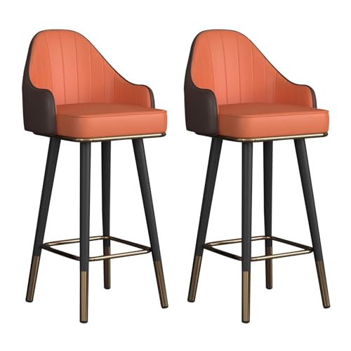 LIULIFEN Moderne drehbare Barhocker, 2er-Set, Barhocker in Thekenhöhe mit Rückenlehne und Sitzfläche aus PU-Leder, stilvolle Kücheninselstühle für die Hausbar und das Esszimmer von LIULIFEN