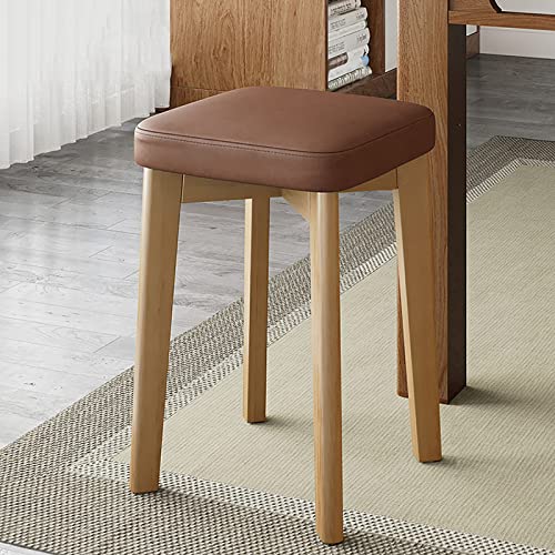 LIULIFEN Moderne stapelbare Barhocker in Thekenhöhe mit weichem Kissen für Küchen- oder Badezimmerwaschtische, kleine Größe, Braun (12 x 12 x 18 Zoll), 2er-Set von LIULIFEN