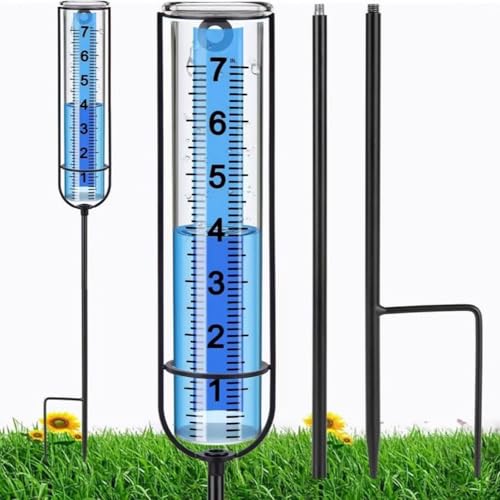 LIULIN Regenmesser für Den Außenbereich, Regenmesser für Garten, Genaues Regenmessgerät für Garten mit Metallpfahl, Regenmessgerät für Hofzaun, für Hof Rasen Genaue Regenmessung Terrasse von LIULINY
