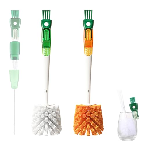LIULINY 2 Stück 5 In 1 Flaschenbürste Lang mit Griff, Multifunktionale Flaschenbürsten, Flaschenreiniger mit Spaltreinigungsbürste, Strohhalm Reinigungsbürste, für Trinkflaschen Babyflasche LIULINY 2 Stück 5 In 1 Flaschenbürste Lang mit Griff, Multifunktionale Flaschenbürsten, Flaschenreiniger mit Spaltreinigungsbürste, Strohhalm Reinigungsbürste, für Trinkflaschen Babyflasche von LIULINY