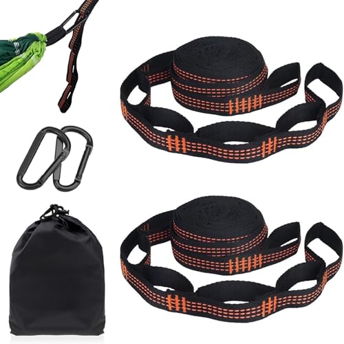 LIULINY Hängematte Befestigungs Set, 2 m x 2,5 cm Hängematte Gurte, Aufhängung Gurt mit 2 Hakenkarabinern 1 Aufbewahrungstasche, Bis 300kg, für Outdoor Schaukel, Balkon, Garten, Camping Zubehör LIULINY Hängematte Befestigungs Set, 2 m x 2,5 cm Hängematte Gurte, Aufhängung Gurt mit 2 Hakenkarabinern 1 Aufbewahrungstasche, Bis 300kg, für Outdoor Schaukel, Balkon, Garten, Camping Zubehör von LIULINY