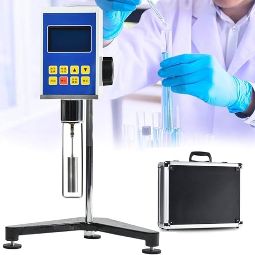 Digitales Rotationsviskosimeter, 10-60000mPa.s Labordisplay Viskosimeter Genauigkeit Fluidimeter Tester Messgerät Mit LED-LCD-Anzeige & Verstellbarem Hebeständer Für Alle Arten Von Flüssigkeiten von LIULIQ