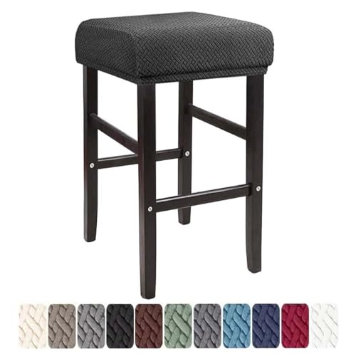 LIULIWEIFA Barhocker-Bezug, rechteckig, dehnbar, Thekenhöhe, Barhocker-Schonbezüge, rechteckig, für Küchentheke, Sattel, Sitzbezug für Holz- und Metallbank,Dark Gray,1pcs von LIULIWEIFA