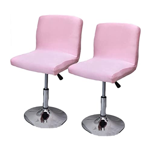 LIULIWEIFA Barhocker Stuhlhussen Bezüge Bar Stuhlbezug Stuhlbezüge Barhocker Schonbezüge mit Rückenlehne Stretch 2/4/6 Stück, Hussen für Barhocker Waschbare, Barhockerhussen Schonbezug,Rosa,2pcs von LIULIWEIFA