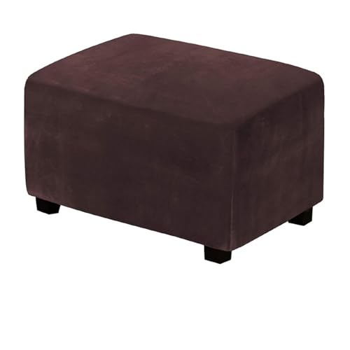 LIULIWEIFA Ottoman Protective Cover Stool Cover, Velvet Stool Covers for Rectangular Footstool, Jacquard Stretch Cover Ottoman Cover Stool Protector Washable Stool Cover,Dark Brown b,L von LIULIWEIFA