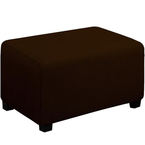 LIULIWEIFA Ottoman Protective Cover Stool Cover, Velvet Stool Covers for Rectangular Footstool, Jacquard Stretch Cover Ottoman Cover Stool Protector Washable Stool Cover,Dark Coffee a,XL von LIULIWEIFA
