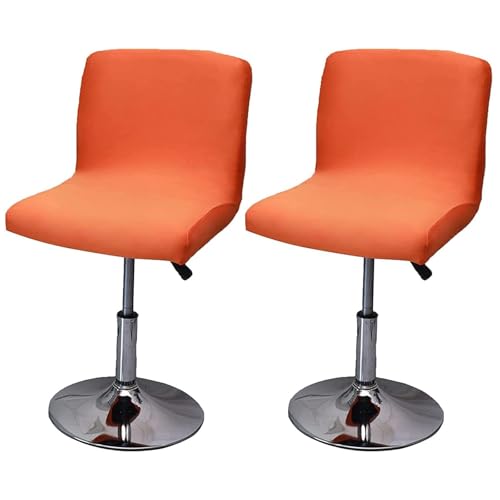 LIULIWEIFA Stuhlhussen Barhocker Bezüge Barstuhlbezug Stretch mit Rückenlehne 2/4/6 Stück, Hussen für Barhocker Bar Waschbarer Stuhl Abdeckung Passend, für Hohe Barhocker Stuhl Bezüge,Orange,2PCS von LIULIWEIFA