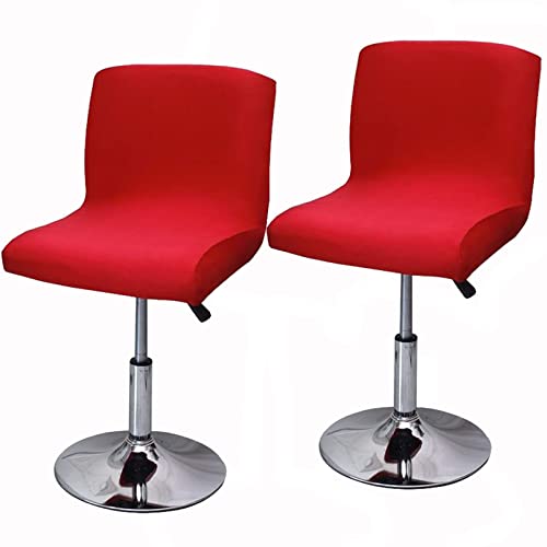 LIULIWEIFA Stuhlhussen Barhocker Bezüge Barstuhlbezug Stretch mit Rückenlehne 2/4/6 Stück, Hussen für Barhocker Bar Waschbarer Stuhl Abdeckung Passend, für Hohe Barhocker Stuhl Bezüge,Rot,2PCS von LIULIWEIFA