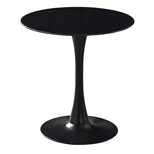 Modern Rund Tulpe Felsplatten Gestaltung Esstisch Weiß Schwarz Mid-Century Freizeittisch Milk Tea Shop Esstisch Küche Wohnzimmer(Size:60cm（23.6inch）,Color:A Baking Paint) von LIUNA