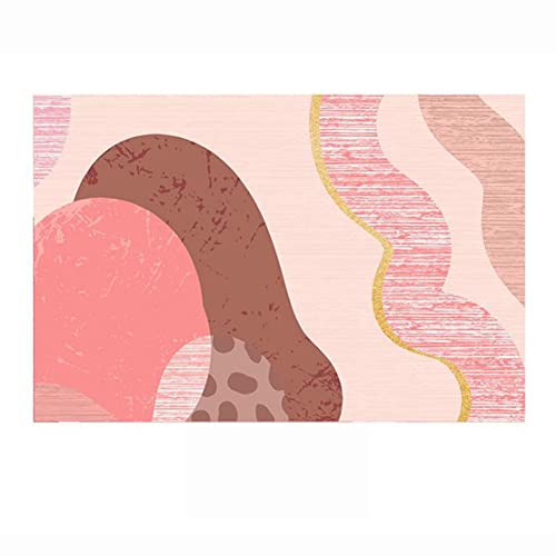 Rosa Muster Teppich Moderne Geometrie Teppiche 3D gedruckter Teppich Luxus-Europäer Stil Große Teppiche weich Anti-Rutsch-Matte Teppich für den Wohnbereich Print-on-Demand-Matt(Size:40x60cm,Color:2) von LIUNA