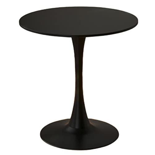 Runder Tisch Modern Tulpe Schwarz Weiß Freizeit Verhandlungstisch Kaffee Milch-Tee-Shop Esstisch Skandinavisch Balkon Kleiner Runder Tisch Und Stühle(Size:60cm,Color:Schwarz) von LIUNA