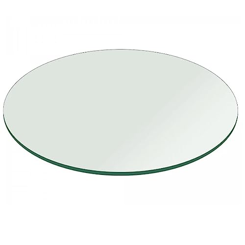 Rundes Glas Tischplatte 100/110/120CM Klar Gehärtetes Glas Tischplatte 9 Mm Dick Flach Poliert Stabil Tischplatte(Size:120cm) von LIUNA