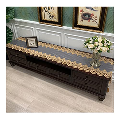 Tischläufer Waschbare Couchtisch Set Tischdecke Spitze Tuch Kommode Tischläufer Schuhschrank Lange Tee Abdeckung Decke Dekorative Vintage Stickerei Blumen Tischläufer Geeignet F(Size:40*200cm,Color:3) von LIUNA