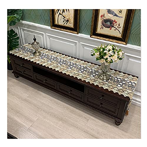 Tischläufer Waschbare Couchtisch Set Tischdecke Spitze Tuch Kommode Tischläufer Schuhschrank Lange Tee Abdeckung Decke Dekorative Vintage Stickerei Blumen Tischläufer Geeignet F(Size:40*280cm,Color:5) von LIUNA