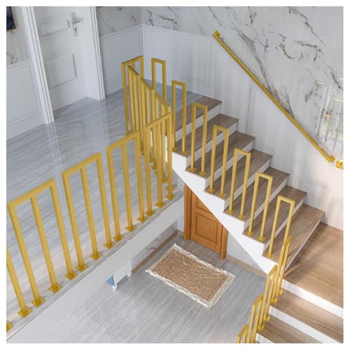 U-förmig Treppengeländer Seitlich Montiert Treppenhandlauf Goldenes Eisen Sicherheitshaltegriffe Zaunhandläufe Villa Loft Zaun Industriell Windzaun(Size:95cm) von LIUNA