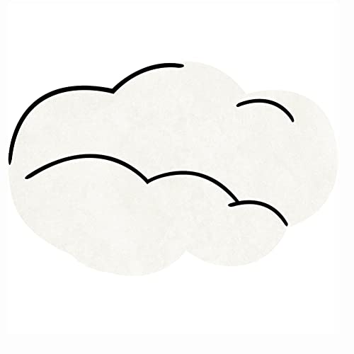 Weiß Wolken irregulär Teppich Mädchenhafter Stil Schlafzimmer Wohnzimmer Couchtischdecke Heim Teppich Nachttischdecke Fußmatten in Sonderform Krabbelmatte für Kinder Wolkenstil(Size:160x230cm,Color:4) von LIUNA