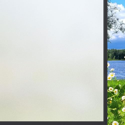 Fensterfolie Sichtschuzfolie 100 x 450 cm Statische Ohne Klebstoff Milchglasfolie Anti-Uv Geeignet Fenster Selbsthaftend für Wohnzimmer Küche Bad, Rein matt Fensterfolie Sichtschuzfolie 100 x 450 cm Statische Ohne Klebstoff Milchglasfolie Anti-Uv Geeignet Fenster Selbsthaftend für Wohnzimmer Küche Bad, Rein matt von LIUNADM