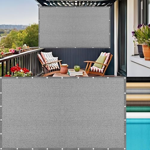 LIUNADM Balkon Sichtschutz Wetterfest 120 x 350 cm Ohne Bohren, Privatsphäre, Beschattung Balkonabdeckung Sichtschutz mit Ösen Und Kabelbinder für Garten Terrasse Outdoor, Hellgrau LIUNADM Balkon Sichtschutz Wetterfest 120 x 350 cm Ohne Bohren, Privatsphäre, Beschattung Balkonabdeckung Sichtschutz mit Ösen Und Kabelbinder für Garten Terrasse Outdoor, Hellgrau von LIUNADM