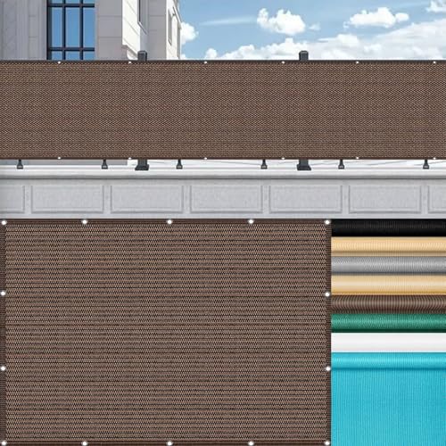 LIUNADM Balkon Sichtschutz Wetterfest 50 x 835 cm Sonnenschutz, Wetterfest, Blickdichte Balkonverkleidung Balkonumspannungen mit Ösen Und Kabelbinder für Garten Terrasse Outdoor, Braun LIUNADM Balkon Sichtschutz Wetterfest 50 x 835 cm Sonnenschutz, Wetterfest, Blickdichte Balkonverkleidung Balkonumspannungen mit Ösen Und Kabelbinder für Garten Terrasse Outdoor, Braun von LIUNADM