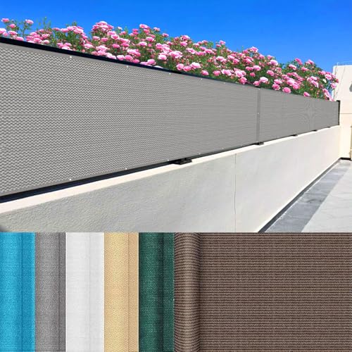 LIUNADM Balkon Sichtschutz Wetterfest 80 x 980 cm Sonnenschutz, Wind, Uv-Schutz, Witterung Zaunblende Windschutznetz mit Ösen Kabelbinder Und Kordel für Balkongeländer Terrasse, Hellgrau LIUNADM Balkon Sichtschutz Wetterfest 80 x 980 cm Sonnenschutz, Wind, Uv-Schutz, Witterung Zaunblende Windschutznetz mit Ösen Kabelbinder Und Kordel für Balkongeländer Terrasse, Hellgrau von LIUNADM