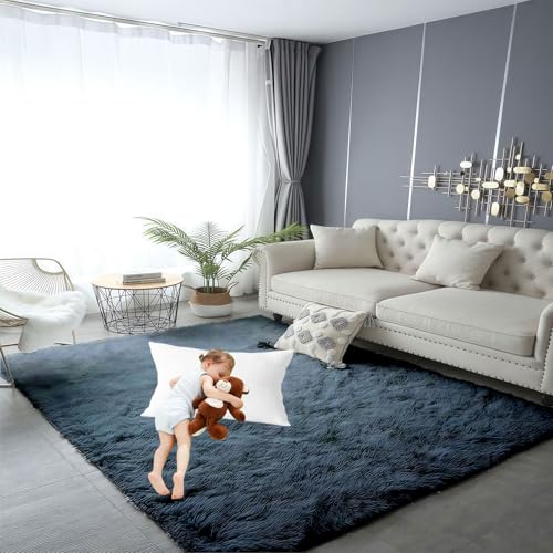 LIUNADM Hochflor Teppich Wohnzimmer 270 x 280 cm Shaggy Modern Flauschiger Extra Weich Hochflor Flauschig Teppich Pflegeleicht, Minimalistisch für Schlafzimmer Kinderzimmer, Grau LIUNADM Hochflor Teppich Wohnzimmer 270 x 280 cm Shaggy Modern Flauschiger Extra Weich Hochflor Flauschig Teppich Pflegeleicht, Minimalistisch für Schlafzimmer Kinderzimmer, Grau von LIUNADM