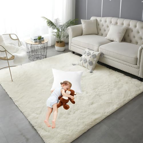 LIUNADM Hochflor Teppich Wohnzimmer 50 x 70 cm Shaggy Modern Flauschiger Extra Weich Hochflor Flauschig Teppich Pflegeleicht, Minimalistisch für Schlafzimmer Kinderzimmer, cremefarben LIUNADM Hochflor Teppich Wohnzimmer 50 x 70 cm Shaggy Modern Flauschiger Extra Weich Hochflor Flauschig Teppich Pflegeleicht, Minimalistisch für Schlafzimmer Kinderzimmer, cremefarben von LIUNADM