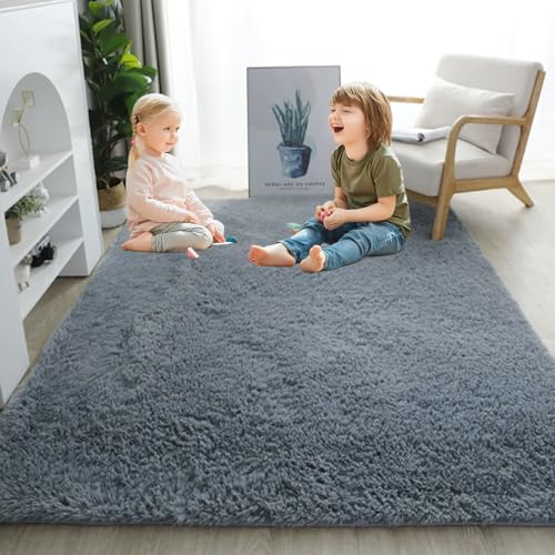 LIUNADM Kuscheliger Kurzflor Teppich 210 x 270 cm Waschbar Flauschig Weich rutschfest Flauschiger Hochflor Teppich Langlebig Und Pflegeleicht für Schlafzimmer Kinderzimmer, Grau LIUNADM Kuscheliger Kurzflor Teppich 210 x 270 cm Waschbar Flauschig Weich rutschfest Flauschiger Hochflor Teppich Langlebig Und Pflegeleicht für Schlafzimmer Kinderzimmer, Grau von LIUNADM