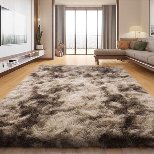 LIUNADM Wohnzimmer Teppich 60 x 80 cm Waschbar Flauschig Weich rutschfest Wohnzimmer Teppich Hochflor Langflor Langlebig Und Pflegeleicht für Schlafzimmer Kinderzimmer, braun LIUNADM Wohnzimmer Teppich 60 x 80 cm Waschbar Flauschig Weich rutschfest Wohnzimmer Teppich Hochflor Langflor Langlebig Und Pflegeleicht für Schlafzimmer Kinderzimmer, braun von LIUNADM