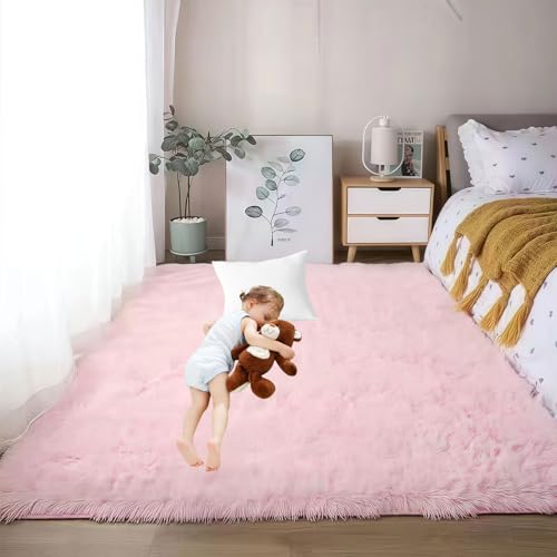 LIUNADM Wohnzimmer Teppich 90 x 130 cm Anti-Rutsch Rückseite Modern Waschbar Hochflor Teppich Wohnzimmer Langlebig Und Pflegeleicht für Schlafzimmer Kinderzimmer, Rosa LIUNADM Wohnzimmer Teppich 90 x 130 cm Anti-Rutsch Rückseite Modern Waschbar Hochflor Teppich Wohnzimmer Langlebig Und Pflegeleicht für Schlafzimmer Kinderzimmer, Rosa von LIUNADM