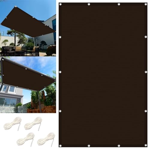 Sonnensegel 1.2 x 3 m Rechteckig Wasserdicht Balkon Sichtschutz Beschattungsnetz Wetterbeständig Windschutz Mit Ösen für Balkon Terrasse Garten, Taupe von LIUNADM