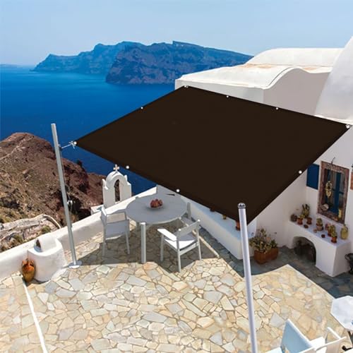 Sonnensegel 1.8 x 3 m Wasserdicht Sonnenschirm Segel PES UV Schutz Mit Ösen Und Kordel für Balkon Terrasse Garten, Taupe von LIUNADM