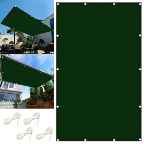 Sonnensegel Rechteckig 2.5 x 3.5 m Rechteckig Sonnenschutz Sonnenschirm Wetterbeständig Windschutz Mit Ösen für Balkon Terrasse Garten, Dunkelgrün von LIUNADM
