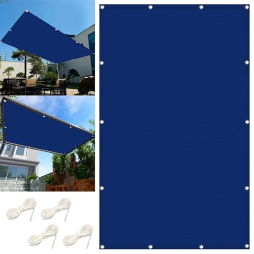 Sonnensegel Wasserdicht 1.4 x 2.8 m Wasserdicht Sonnenschutz Sonnensegel Quadrat Windschutz UV Schutz Mit Ösen für Terrasse Garten Balkon, Dunkelblau von LIUNADM