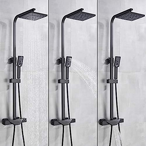 Duschen, Badezimmerarmatur Schwarzer Regenduschkopf Thermostatischer Badhahn Wandmontage Badewanne Duschmischbatterie Duschhahn Duschset interesting Duschen, Badezimmerarmatur Schwarzer Regenduschkopf Thermostatischer Badhahn Wandmontage Badewanne Duschmischbatterie Duschhahn Duschset interesting von LIUNJHUY