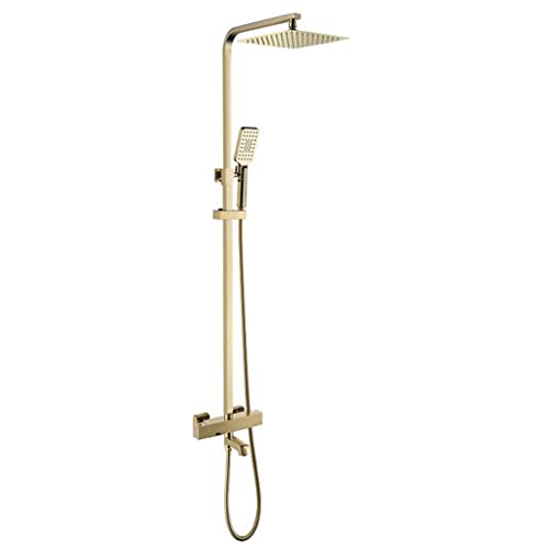 Duschsystem, Thermostatisches Gold-Luxus-Duscharmatur-Set, Messing-Umstellmischer, Wasserfall-Regendusche mit 10-Zoll-Regenduschkopf und Handbrause, Wandmontiertes Duschset,B interesting Duschsystem, Thermostatisches Gold-Luxus-Duscharmatur-Set, Messing-Umstellmischer, Wasserfall-Regendusche mit 10-Zoll-Regenduschkopf und Handbrause, Wandmontiertes Duschset,B interesting von LIUNJHUY