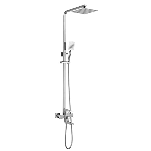 Höhenverstellbares Duschsystem aus Edelstahl, wandmontiertes Duschset in Silber mit Überkopf-Brausekopfhahn, modernes Duschmischset für Badezimmer in Hotels interesting Höhenverstellbares Duschsystem aus Edelstahl, wandmontiertes Duschset in Silber mit Überkopf-Brausekopfhahn, modernes Duschmischset für Badezimmer in Hotels interesting von LIUNJHUY