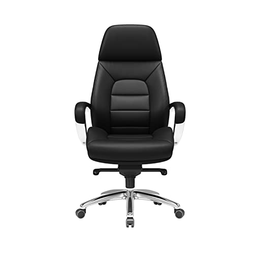 LIUNJHUY Boss Chair Chefsessel mit hoher Rückenlehne und Kopfstütze, ergonomische Bürostühle aus PU-Leder, 120° neigbar, Verstellbarer Hebe-Computerstuhl (Farbe: Weiß) ziyu Interesting von LIUNJHUY