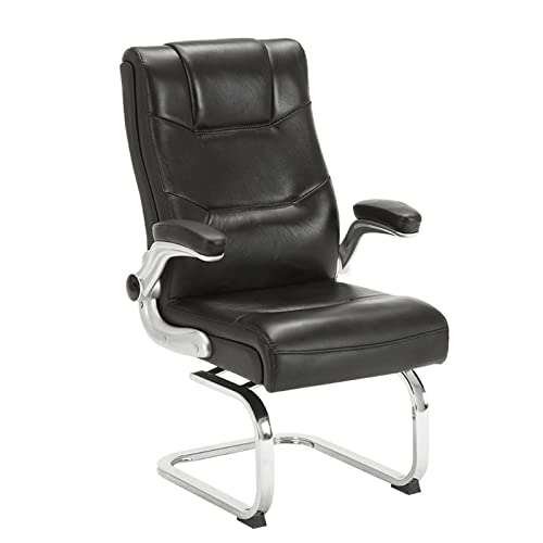LIUNJHUY Bürostuhl, sitzender Komfort-Bossstuhl mit Bogenfuß, um 180° drehbarer, ergonomischer Chefsitz, Computerstuhl mit Armlehne (Farbe: Schwarz) Interesting von LIUNJHUY
