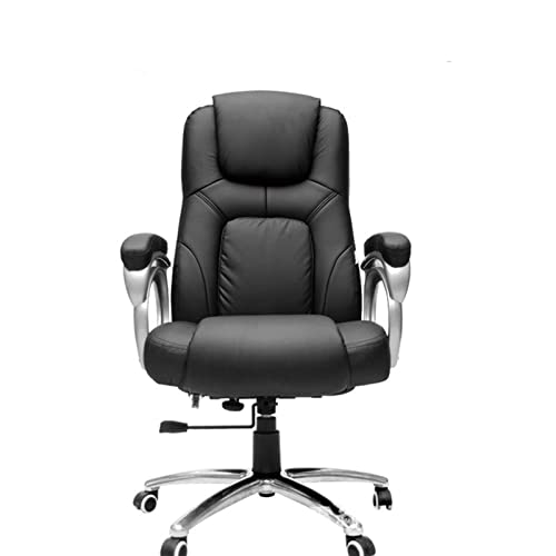 LIUNJHUY Sitzender Komfort-Bürostuhl, ergonomischer Chefsessel mit Armlehne, höhenverstellbar, neigbar, Computer-Gaming-Stuhl mit Lendenwirbelstütze, bequeme Schreibtischstühle (Farbe: schwarz) von LIUNJHUY