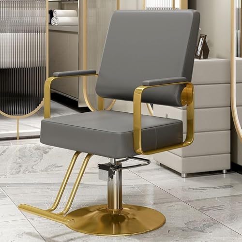 LIUNJHUY Styling-Stuhl für Salons und Spas, extra breiter Sitz, robuster Rahmen, verstellbare Höhe, um 360 Grad drehbar, Dunkelgrau von LIUNJHUY