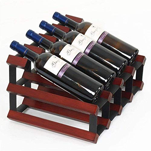 LIUNJHUY Wanddekorationsanwendung Weinregal für 8 Flaschen – Massivholz-Multifunktionsboden-Weinregal Kelch-Hängeregal Einfach zu installierende Lagerung (Farbe: Rotwein) Effizienz Interesting von LIUNJHUY