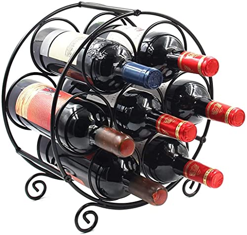 Weinregal – Tisch-Weinregal für 7 Flaschen zur Weinaufbewahrung – modernes Weinregal aus schwarzem Metall – Weinregale für die Arbeitsplatte – kleines Weinregal – Weinflaschenaufbewahrung – keine von LIUNJHUY