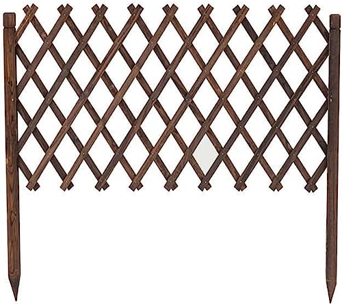 Zaun aus Holz für den Garten, Teleskop-Gitterpaneele für Kletterpflanzen im Freien/Tierbarriere/Sichtschutzzaun (Braun 110 x 180 cm) interesting von LIUNJHUY