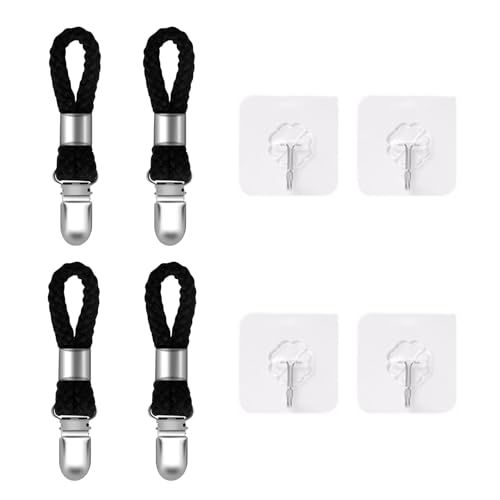 LIURFLNC 4 Stück Aufhänger für Handtücher, Handtuch Aufhänger, Handtuchaufhänger, Handtuchclips Ohne Nähen Handtuch Clips zum Aufhängen Handtuchclips Schwarz mit Schlaufen für Küche Badezimmer LIURFLNC 4 Stück Aufhänger für Handtücher, Handtuch Aufhänger, Handtuchaufhänger, Handtuchclips Ohne Nähen Handtuch Clips zum Aufhängen Handtuchclips Schwarz mit Schlaufen für Küche Badezimmer von LIURFLNC